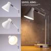 imageOBright Astrum  LED Desk Lamp with Dual USB Charging Ports 100 Metal 270 Degree Swivel Arms Soft White Light 3000K Bedside ampamp Home Office Table Lamp ETL Listed BlackWhite