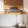 imageOBright Cascade Floor Lamp  Modern Wooden Layered Lampshade E26 Socket Pull Chain Switch Metal Base Standing Lamp for Living Room Bedroom Office BlackBlack
