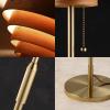 imageOBright Cascade Floor Lamp  Modern Wooden Layered Lampshade E26 Socket Pull Chain Switch Metal Base Standing Lamp for Living Room Bedroom Office BlackAntique Brass