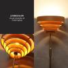 imageOBright Cascade Floor Lamp  Modern Wooden Layered Lampshade E26 Socket Pull Chain Switch Metal Base Standing Lamp for Living Room Bedroom Office BlackAntique Brass