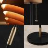 imageOBright Cascade Floor Lamp  Modern Wooden Layered Lampshade E26 Socket Pull Chain Switch Metal Base Standing Lamp for Living Room Bedroom Office BlackBlack