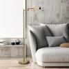 imageOBright Dimmable LED Pharmacy Floor Lamp 12W LED Full Range Dimming 360 Degree Swing Arms Adjustable Heights Standing Lamp for Reading Sewing and Craft ETL Listed Antique Brass GoldAntique Brass Gold