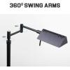 imageOBright Dimmable LED Pharmacy Floor Lamp 12W LED Full Range Dimming 360 Degree Swing Arms Adjustable Heights Standing Lamp for Reading Sewing and Craft ETL Listed Antique Brass GoldBlack