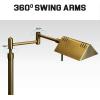 imageOBright Dimmable LED Pharmacy Floor Lamp 12W LED Full Range Dimming 360 Degree Swing Arms Adjustable Heights Standing Lamp for Reading Sewing and Craft ETL Listed Antique Brass GoldAntique Brass Gold