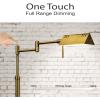 imageOBright Dimmable LED Pharmacy Floor Lamp 12W LED Full Range Dimming 360 Degree Swing Arms Adjustable Heights Standing Lamp for Reading Sewing and Craft ETL Listed Antique Brass GoldAntique Brass Gold