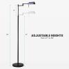 imageOBright Dimmable LED Pharmacy Floor Lamp 12W LED Full Range Dimming 360 Degree Swing Arms Adjustable Heights Standing Lamp for Reading Sewing and Craft ETL Listed Antique Brass GoldBlack