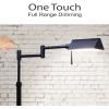 imageOBright Dimmable LED Pharmacy Floor Lamp 12W LED Full Range Dimming 360 Degree Swing Arms Adjustable Heights Standing Lamp for Reading Sewing and Craft ETL Listed Antique Brass GoldBlack