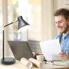 imageOBright LED Desk Lamp with USB Charging Port 100 Metal 270 Flexible Swivel Arms Soft White LED Reading Light 3000K BedsideOfficeTable Lamp ETL Listed WhiteWhite