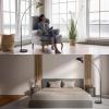 imageOBright Moab  Modern Arc Floor Lamp with Adjustable Dome Shade Marble Base and Foot Pedal Switch 64 Inch  Ideal for Living Room Bedroom Office Brushed GoldBrushed Gold