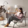 imageOBright Ray  Adjustable LED Beam Floor Lamp Dimmable and Zoomable Spotlight Flexible Gooseneck ReadingCrafting Standing Lamp Work Table Light Matte BlackBrushed Nickel