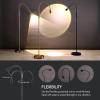 imageOBright Ray  Adjustable LED Beam Floor Lamp Dimmable and Zoomable Spotlight Flexible Gooseneck ReadingCrafting Standing Lamp Work Table Light Matte BlackBlack