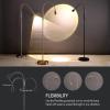 imageOBright Ray  Adjustable LED Beam Floor Lamp Dimmable and Zoomable Spotlight Flexible Gooseneck ReadingCrafting Standing Lamp Work Table Light Matte BlackAntique Brass