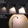 imageOBright Ray  Adjustable LED Beam Floor Lamp Dimmable and Zoomable Spotlight Flexible Gooseneck ReadingCrafting Standing Lamp Work Table Light Matte BlackBlack