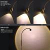 imageOBright Ray  Adjustable LED Beam Floor Lamp Dimmable and Zoomable Spotlight Flexible Gooseneck ReadingCrafting Standing Lamp Work Table Light Matte BlackAntique Brass