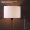 imageOBright Velum  Classic Floor Lamp Elegant Linen Shade Pull Chain Switch Luxury Gold Handle Modern Minimalist Design  Perfect for Living Room Bedroom Office  BlackAntique Brass