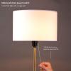 imageOBright Velum  Classic Floor Lamp Elegant Linen Shade Pull Chain Switch Luxury Gold Handle Modern Minimalist Design  Perfect for Living Room Bedroom Office  BlackAntique Brass