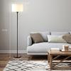 imageOBright Velum  Classic Floor Lamp Elegant Linen Shade Pull Chain Switch Luxury Gold Handle Modern Minimalist Design  Perfect for Living Room Bedroom Office  BlackBlack