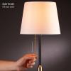 imageOBright Velum  Classic Floor Lamp Elegant Linen Shade Pull Chain Switch Luxury Gold Handle Modern Minimalist Design  Perfect for Living Room Bedroom Office  BlackBlackGold
