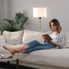 imageOBright Velum  Classic Floor Lamp Elegant Linen Shade Pull Chain Switch Luxury Gold Handle Modern Minimalist Design  Perfect for Living Room Bedroom Office  BlackAntique Brass