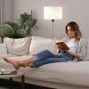 imageOBright Velum  Classic Floor Lamp Elegant Linen Shade Pull Chain Switch Luxury Gold Handle Modern Minimalist Design  Perfect for Living Room Bedroom Office  BlackBrushed Nickel