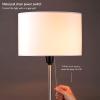 imageOBright Velum  Classic Floor Lamp Elegant Linen Shade Pull Chain Switch Luxury Gold Handle Modern Minimalist Design  Perfect for Living Room Bedroom Office  BlackBrushed Nickel