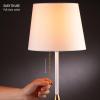imageOBright Velum  Classic Floor Lamp Elegant Linen Shade Pull Chain Switch Luxury Gold Handle Modern Minimalist Design  Perfect for Living Room Bedroom Office  BlackWhiteGold