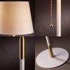 imageOBright Velum  Classic Floor Lamp Elegant Linen Shade Pull Chain Switch Luxury Gold Handle Modern Minimalist Design  Perfect for Living Room Bedroom Office  BlackWhiteGold
