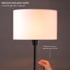 imageOBright Velum  Classic Floor Lamp Elegant Linen Shade Pull Chain Switch Luxury Gold Handle Modern Minimalist Design  Perfect for Living Room Bedroom Office  BlackBlack