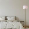 imageOBright Velum  Classic Floor Lamp Elegant Linen Shade Pull Chain Switch Luxury Gold Handle Modern Minimalist Design  Perfect for Living Room Bedroom Office  BlackAntique Brass