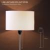 imageOBright Velum  Classic Floor Lamp Elegant Linen Shade Pull Chain Switch Luxury Gold Handle Modern Minimalist Design  Perfect for Living Room Bedroom Office  BlackBrushed Nickel