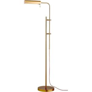 imageOBright Cedric Adjustable Pharmacy Floor Lamp  Industrial Design for Reading Crafting Work  10W LED Height 4561 inches  Ideal for Living Room Bedside Office  BlackAntique Brass Gold