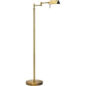imageOBright Dimmable LED Pharmacy Floor Lamp 12W LED Full Range Dimming 360 Degree Swing Arms Adjustable Heights Standing Lamp for Reading Sewing and Craft ETL Listed Antique Brass GoldAntique Brass Gold