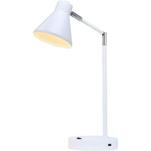 imageOBright LED Desk Lamp with USB Charging Port 100 Metal 270 Flexible Swivel Arms Soft White LED Reading Light 3000K BedsideOfficeTable Lamp ETL Listed WhiteWhite