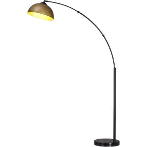 imageOBright Moab  Modern Arc Floor Lamp with Adjustable Dome Shade Marble Base and Foot Pedal Switch 64 Inch  Ideal for Living Room Bedroom Office Brushed GoldBrushed Gold