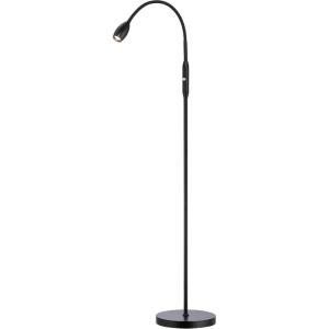 imageOBright Ray  Adjustable LED Beam Floor Lamp Dimmable and Zoomable Spotlight Flexible Gooseneck ReadingCrafting Standing Lamp Work Table Light Matte BlackBlack