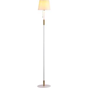 imageOBright Velum  Classic Floor Lamp Elegant Linen Shade Pull Chain Switch Luxury Gold Handle Modern Minimalist Design  Perfect for Living Room Bedroom Office  BlackWhiteGold