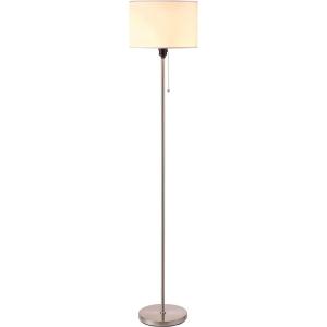 imageOBright Velum  Classic Floor Lamp Elegant Linen Shade Pull Chain Switch Luxury Gold Handle Modern Minimalist Design  Perfect for Living Room Bedroom Office  BlackBrushed Nickel