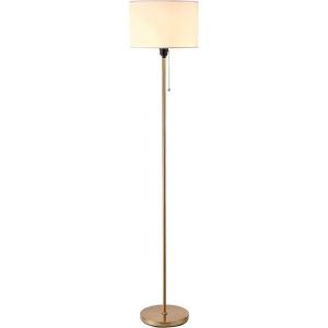 imageOBright Velum  Classic Floor Lamp Elegant Linen Shade Pull Chain Switch Luxury Gold Handle Modern Minimalist Design  Perfect for Living Room Bedroom Office  BlackAntique Brass