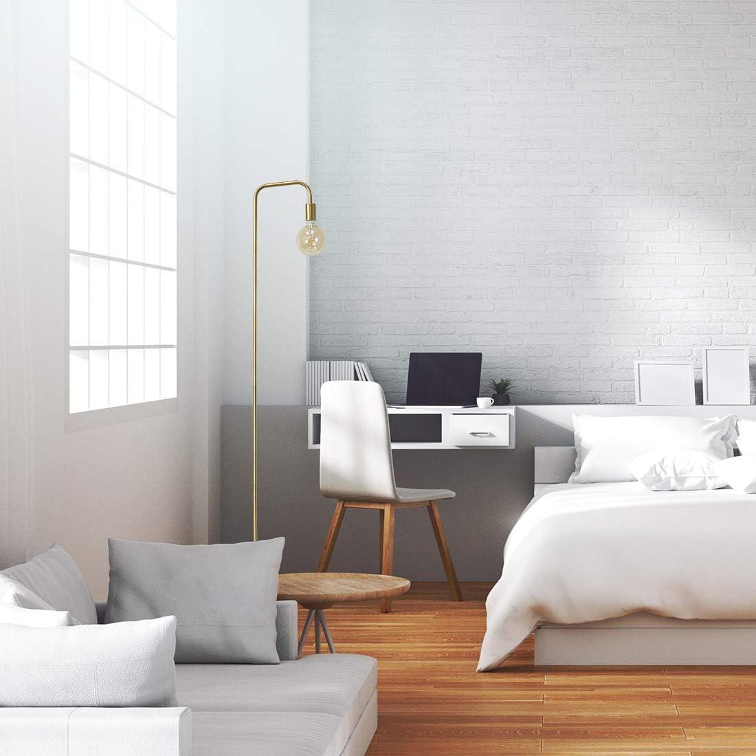 imageOBright Industrial Floor Lamp for Living Room Metal Lamp E26 Socket 70 Inches Minimalist Design for Decorative Lighting Stand Lamp for Bedroom Office Dorm GoldGold