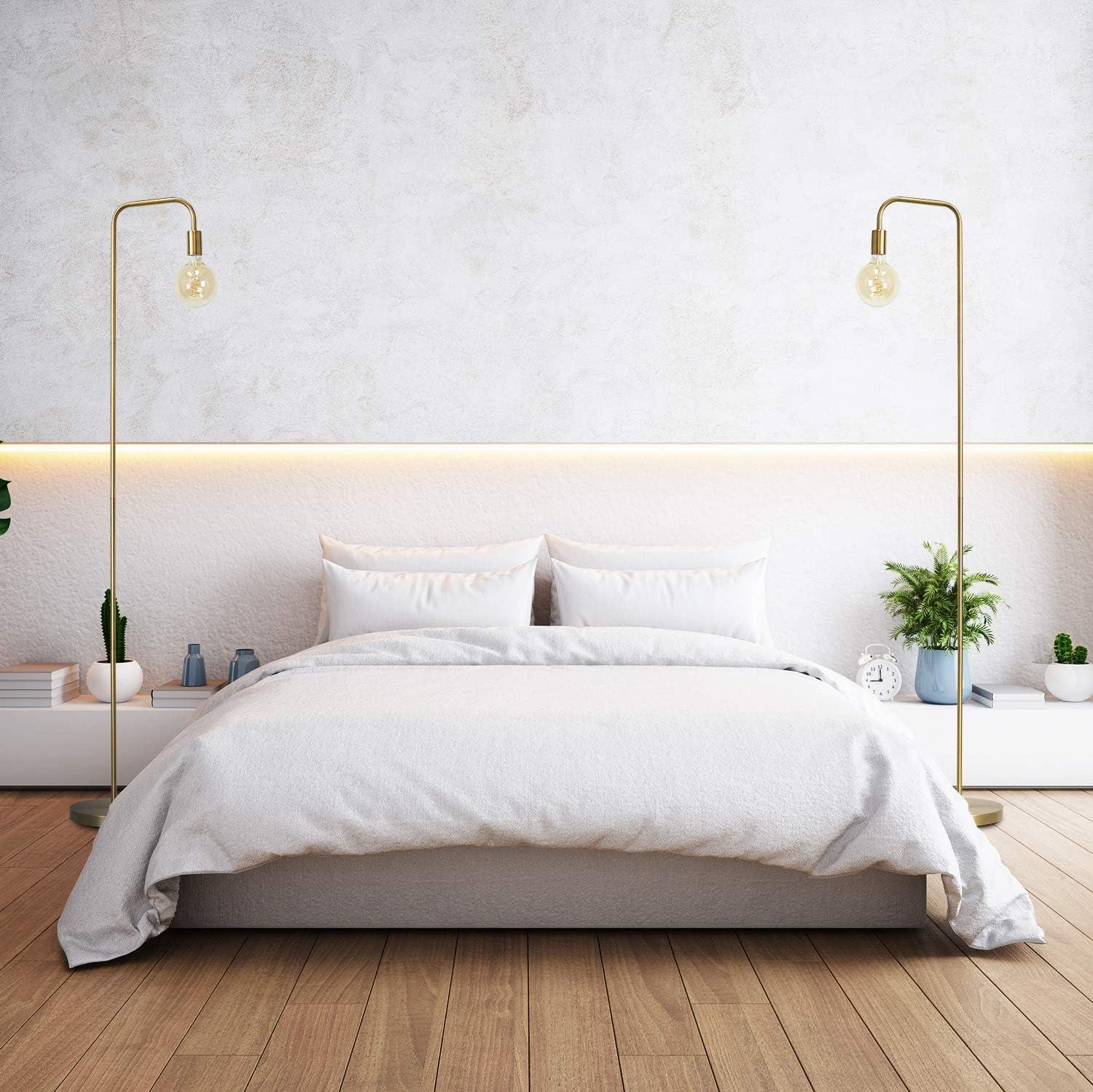 imageOBright Industrial Floor Lamp for Living Room Metal Lamp E26 Socket 70 Inches Minimalist Design for Decorative Lighting Stand Lamp for Bedroom Office Dorm GoldGold