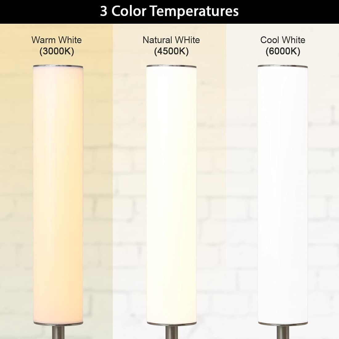 imageOBright LED Cylinder Floor Lamp with Remote Control Full Range Dimming Adjustable Color Temperature 3000K6000K Minimalist Standing Lamps for Living Room Bedrooms and Office Brushed NickelBrushed Nickel Remote Control