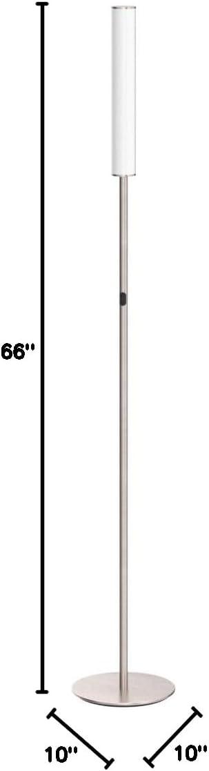 imageOBright LED Cylinder Floor Lamp with Remote Control Full Range Dimming Adjustable Color Temperature 3000K6000K Minimalist Standing Lamps for Living Room Bedrooms and Office Brushed NickelBrushed Nickel Remote Control
