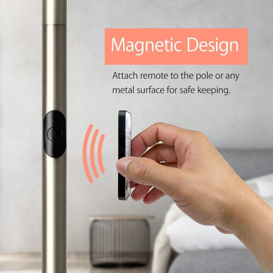 imageOBright LED Cylinder Floor Lamp with Remote Control Full Range Dimming Adjustable Color Temperature 3000K6000K Minimalist Standing Lamps for Living Room Bedrooms and Office Brushed NickelBrushed Nickel Remote Control