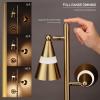 imageOBright Ash  3Light LED Tree Floor Lamp Dimmable 3Head LED Multidirectional Standing lamp Adjustable MultiShade Swivel Cone Floor Lamp for Living Room Bedroom Brushed NickelAntique Brass