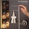 imageOBright Ash  3Light LED Tree Floor Lamp Dimmable 3Head LED Multidirectional Standing lamp Adjustable MultiShade Swivel Cone Floor Lamp for Living Room Bedroom Brushed NickelBrushed Nickel