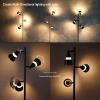imageOBright Ash  3Light LED Tree Floor Lamp Dimmable 3Head LED Multidirectional Standing lamp Adjustable MultiShade Swivel Cone Floor Lamp for Living Room Bedroom Brushed NickelBlack
