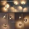 imageOBright Ash  3Light LED Tree Floor Lamp Dimmable 3Head LED Multidirectional Standing lamp Adjustable MultiShade Swivel Cone Floor Lamp for Living Room Bedroom Brushed NickelAntique Brass