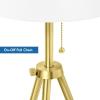 imageOBright Tripod Floor Lamp Adjustable in Height 100 Metal Body with Linen Drum Shade E26 Socket Bedside Lamp Standing Light for Living Room Bedroom Office Brushed NickelAntique Brass