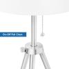 imageOBright Tripod Floor Lamp Adjustable in Height 100 Metal Body with Linen Drum Shade E26 Socket Bedside Lamp Standing Light for Living Room Bedroom Office Brushed NickelBrushed Nickel