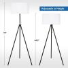 imageOBright Tripod Floor Lamp Adjustable in Height 100 Metal Body with Linen Drum Shade E26 Socket Bedside Lamp Standing Light for Living Room Bedroom Office Brushed NickelBlack
